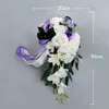 Dekorativa blommor 1pc brud vatten droppform som håller konstgjord rose europeisk simulering blomma brial falsk bröllop bukett