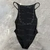 Rhinestone List Kobiety Stroje Kąpielowe Czarny Jednoczęściowy Strój Kąpielowy Sexy Backless Krzyż Projekt Strój Kąpielowy Usztywniane Odpinane Stroje Kąpielowe