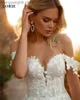 Abiti da festa LORIE Pizzo Boho Abiti da sposa Una linea fuori dalla spalla Chiffon Beach Sweetheart Abiti da sposa Sexy Side Split Abiti da sposa T230502