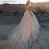 Vestidos de festa Sevintage Boho Vestidos de noiva Scoop Apliques Apliques A Linha Vestidos de noiva sem mangas Tule
