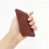 Card Holders Women's Men's Ultra-Thin Leather ID Holder Bag Mini Slim Wallets Travel Business Credential Case Clip Cardholder