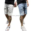 Men's Shorts 1966 Best Selling Ripped Shorts In Europe and America White Tight Jeans Trend Men's Pants T230502