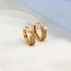 Boucles d'oreilles créoles strass petite taille 24k plaqué or cuivre mode bijoux accessoires pour fête vêtements quotidiens cadeaux en gros