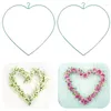 Dekorativa blommor 1st Metal Wreath Frame Ring Heart Shaped Diy Floral Crafts Wire Christ Chulle Dekoration Dörr