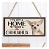 Decoração de parede Placas de cão de madeira estampada de madeira estampada Signing para cães decors homee porta jardim quintal madeira decoração de Natal 16styles d dhwsc