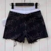 Designer de moda shorts shorts de verão jeans strthewear patchword falsa de duas peças shorts jeans