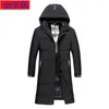 Herren Daunen Winter Hochwertige Herren X-Long Heizung Kapuzenjacke Verdickte Warme Weiße Ente Dicker Mantel Plus Größe M-6XL 7XL 8XL