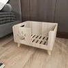 Mattor Fyra säsonger Solid Wood Cats Bed Pets Kennel Rabbit Dog Kitten Deeping Sleep Mat Pets House Soffa Bed