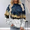 Kobiet bluzy dla kobiet stylowy bluza skóry luźna zimowa zima vintage geometryczne wzór pullover na zewnątrz