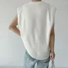 Canotte da uomo in maglia breve scrollata di spalle abbigliamento uomo gilet bianco sciolto moda oversize vintage Top Harajuku scava fuori design senza maniche