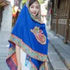 Scarves Cashmere Blend Wrap Flower Scarf Women Thickened Warm Mantilla Embroidered Mujer Bufanda Tassel Autumn Winter Shawl