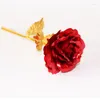 Dekorativa blommor mode 24k Gilded Rose Gold Artificial Flower Gåvan till julbröllopsdagens mors dag