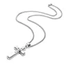 Kedjor Trend Men's Personality Titanium Steel Three Layer Two-Color Rostlöst Cross Pendant Halsbandsmycken