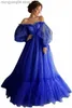 Party Dresses Blue Prom Dresses Long Sleeve Off the Shoulder Princess Dress 2020 Tulle Lace-up Formal Evening Party Dresses Plus Size T230502