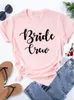 Kvinnors T -skjortor Pink Bachelorette Team Bride Bridesmaid Matchande brudpartiets toppar Evjf Tshirt för duschgåvvinnor