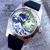 Wristwatches Tandorio 38mm 24 Jewels NH35A Automatic Men Watch Luminous Kagawana Dial Sapphire Glass 20Bar Brushed Case Leather/Rubber Strap