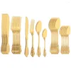 Set di stoviglie 24 pezzi Set di lusso Vintage posate placcate oro occidentale Coltello forchetta cucchiaio posate da tavola in acciaio inossidabile
