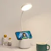 Table Lamps 1Pc Multi Function Led USB Lamp Touch Dimming Bendable Desk Eye Protection Reading Night Light With Pen Holder