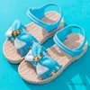 Sandals Kids Sandals Girl Simple Cute Pink Blue Yellow Princess Shoes Fashion Bow-Knot Children Shoes Casual School Girl Shoes