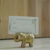 Party Favor Lucky Golden Elephant Place Card Holders Wedding Decoration gynnar namnkortshållare