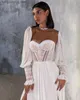 Party Dresses Sevintage Boho High Side Split Wedding Dresses Lace Appliques Puff Sleeves Sweetheart A-Line Bridal Dress Lace-up Bride Gowns T230502