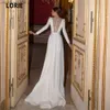 Party Dresses A-line Simple Wedding Dresses Satin with Lace Beading Bride Gowns with Long Sleeve Beach Boho Princess Party Dresses 2021 T230502