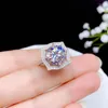 Cluster Rings Silver 925 Original Diamond Test Past 5 11mm D Color Moissanite Ring Women Brilliant Cut Big Shiny Gemstone Wedding