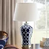 Table Lamps Classical Blue Ceramic Lamp Bedroom Bedside Lighting Living Room Study Home Decor And White Porcelain Desk