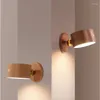 Veilleuses Lampe de table en bois Charge USB tactile Aspiration magnétique Lumière LED Protection des yeux Gradation Atmosphère Chevet