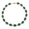 Choker Dvacaman Vintage Green Crystal Necklace High Quality Copper Inlaid With Zircon For Women Sparkly Jewelry Wedding