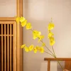 Fiori decorativi 5pcs orchidee artificiali seta finta orchidea danzante gambo lungo finto per la decorazione festiva del partito dell'ufficio di nozze a casa