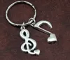 Keychains Silver Music Note Treble Clef & Key Rings Chains Accessories For Women Men Fashion Jewelry