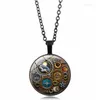 Colliers pendentifs en gros 12 pièces accessoires Steampunk mécanique temps collier de pierres précieuses bijoux européens et américains