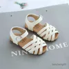 Sandals Toddler Girl's Sandals Peep Toe Cross Band Hollow Out Daily Plain Children Summer Shoes Three Colors Light Kids Sliders