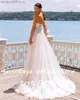 Feestjurken Sevintage Boho High Side Split Trouwjurken Lace Appliques Sweetheart Mouwloze A-lijn trouwjurk Princess Bridal Dress T230502