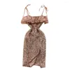 Casual jurken avondjurk dames mode sexy pailletten split wrap hip Koreaanse mouwloze nachtclub kleding vestidos f458