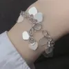 Kette Splitter Liebe Herz Armbänder für Frauen Sterling 925 Splitter Überzug Männer Diamant Cluster Hochzeit Geburtstag Valentinstag Versprechen Verlobung Geschenk Mädchen