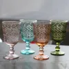 270ml European style embossed stained glass wine lamp thick goblets 7 Colors Wedding decoration gifts By Express