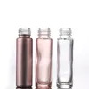 Frascos de vidro roll-on vazios de 10 ml, frasco de óleo essencial de perfume, frascos de roll-on de ouro rosa de 10 ml e tampa de plástico 500 pçs/lote