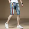 Men's Shorts Fashion 2022 Guy Denim Shorts Men's Summer Thin Brand Embroidery Hole Teenagers Cowboy Short Pants Streetwear Jeans for Men T230502