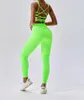 Yoga outfit cuties sömlös öppen rygg ribbad sport bh kvinnor crisscross neon gym fitness skörd topp 2023 atletisk långlinje träning