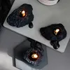 향기로운 양초 미니 스톤 모양 향기 촛불 검은 기하학 Fragance Candle 선물 북유럽 스타일 홈 장식 Z0418