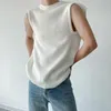 Мужские майки вязаные вязаные короткие плеча мужь мужчина жила белая свободная мода негабаритная винтажная вершина Harajuku Hollow Out Design Design