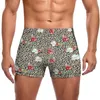 Heren badmode gouden luipaardprint zwembroek rood wit bloemen zwembad zwembroem shorts elastisch groot formaat mannen zwempak