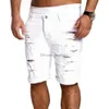 Herren Shorts Herrenmode Aushöhlen Destroyed Zerrissene Denim Shorts Lässige Feste Gewaschene Denimhose Herren Knielange Kurze Jeans T230502