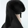 Hijab con copricollo in chiffon Turbante Sottoveste Hijab Cofano per donna Moda musulmana Sciarpa per capelli Copricapo regolabile