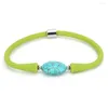 Bracelet 7 pouces multicolore pierre naturelle Bracelet Turquoises Jades décontracté Silicone corde pour hommes femmes mode bijoux bricolage cadeau
