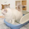 箱大規模なゴミ箱スプラッシュプルーフセミクロープ猫トイレハイフェンスデオドラントキティケージリムーバブルペット用品子猫トイレ子猫