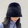 Berretti Fashion Brand Style Women's Winter Warm Bucket Hats Female Outdoor Faux Fur Fisherman Caps