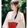Ubranie etniczne Kimono Kobiety Tradycyjny strój taneczny z czerwonym Obi azjatycką Yukata Haori Cosplay Boshobe Stage Pography Wear